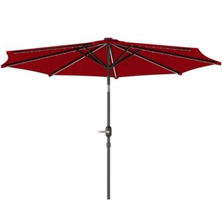 Sombrilla roja con luces LED