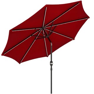 Sombrilla roja con luces LED