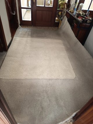 Alfombra gris y blanca 200x290