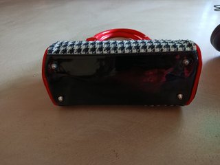 Borsetta Denny Rose fantasia pied de poule rossa