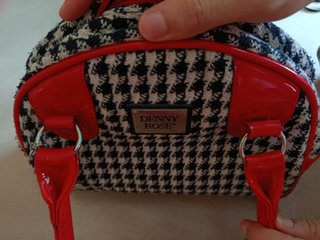 Borsetta Denny Rose fantasia pied de poule rossa