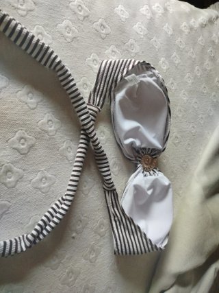 Bikini rayas chocolate y blanco joya