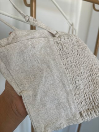 Top bustier beige tirantes