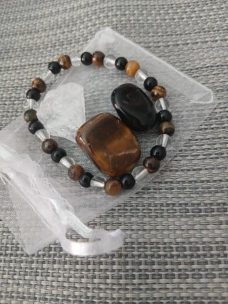 Pulseira +3 Pedra Naturais(tripla proteção)
