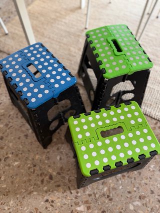 Banquetas Plegables Plástico Azul y Verde