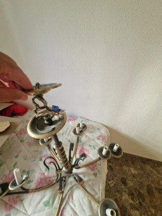 Lámpara de latón envejecido 6 brazos