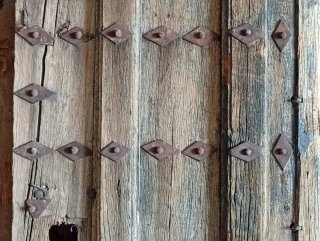 Puerta antigua madera maciza 244x86cm