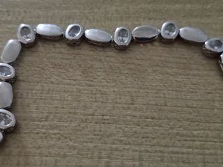 Pulsera Riviere Plateada con Cristales Ovalados
