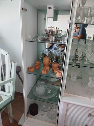 Mesa de Jantar Vidro e Base Mármore