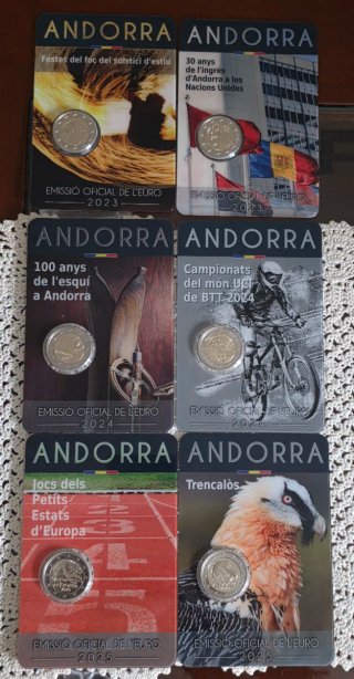 Lote 23 Monedas 2 Euros Conmemorativas Andorra