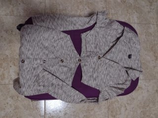 Vestido fiesta gris y morado talla XS