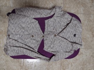 Vestido fiesta gris y morado talla XS