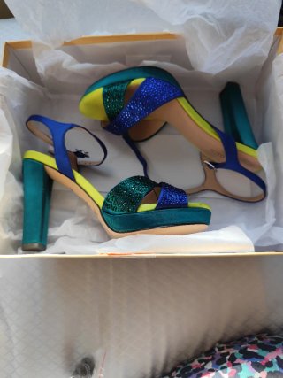 Zapatos de tacón Menbur azul y verde Nuevos