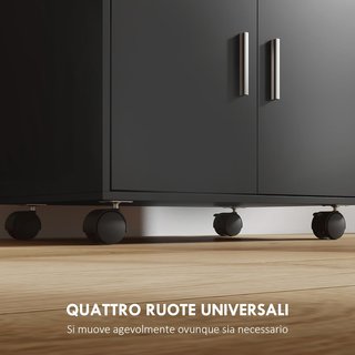 Carro Microondas Con Ruedas, Credenza de Cocina Con Cajón, Superficie para Electrodomésticos, Armario de 2 Puertas, Estante Extraíble y Estante Abierto, Carrito de Cocina para Sala de Estar, 59X40...