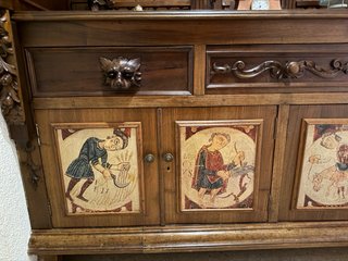Mueble de entrada madera y cristal