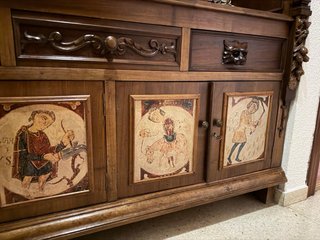 Mueble de entrada madera y cristal
