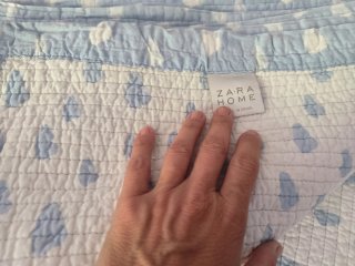 Colcha Cama 90cm Nubes Azul y Blanco