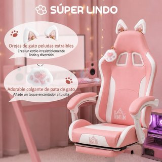 Silla Gaming Rosa HOMCOM