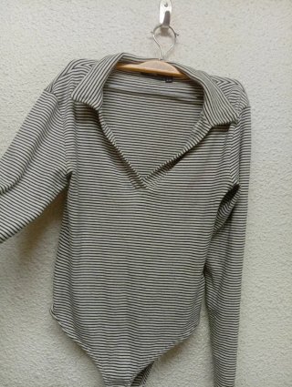 Body polo rayas manga larga