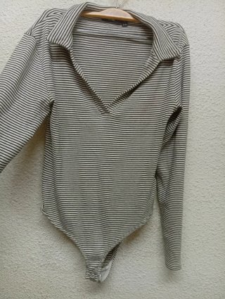 Body polo rayas manga larga