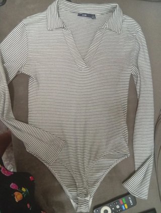 Body polo rayas manga larga
