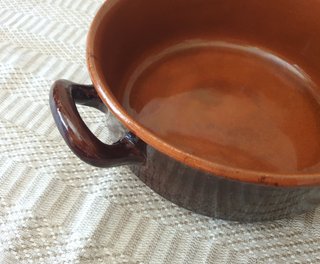 Casseruola terracotta coccio smaltata a due manici
