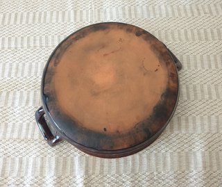 Casseruola terracotta coccio smaltata a due manici