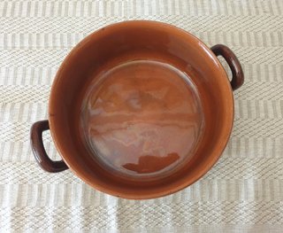 Casseruola terracotta coccio smaltata a due manici