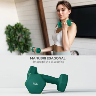 Set Manubri con Supporto, 3 Coppie di Pesi da 2 x