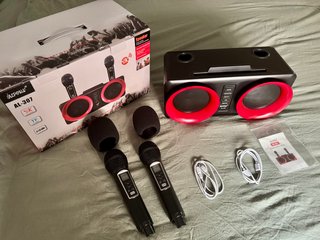 Karaoke ALPOWL AL-307 + 2 micros UHF + Caja