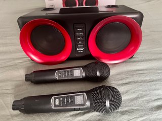 Karaoke ALPOWL AL-307 + 2 micros UHF + Caja