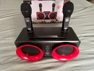 Karaoke ALPOWL AL-307 + 2 micros UHF + Caja