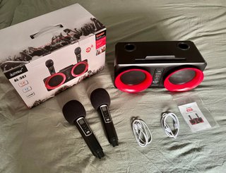 Karaoke ALPOWL AL-307 + 2 micros UHF + Caja