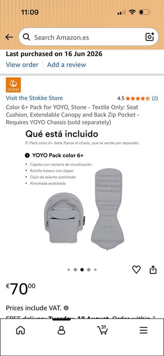 Pack Capota y Cojín Silla Yoyo