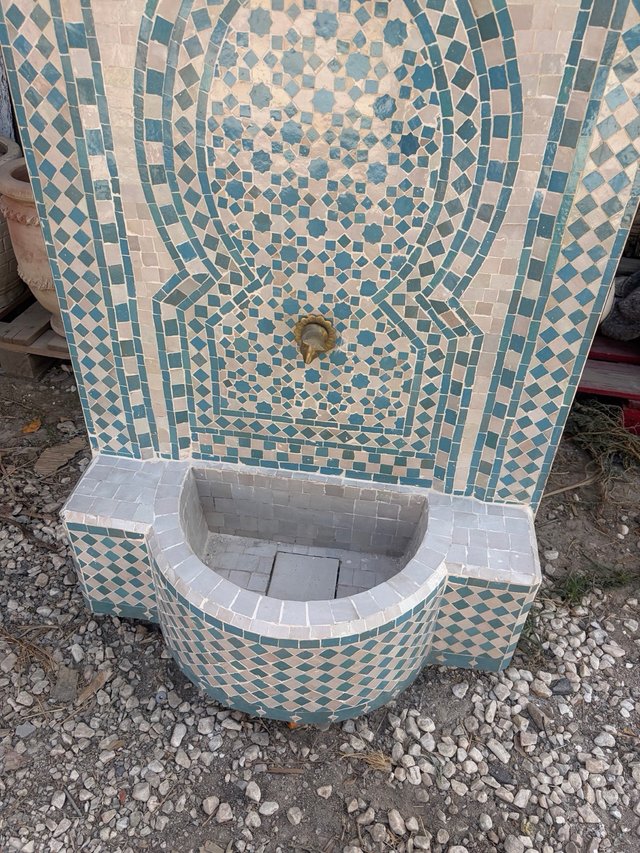 Fuente cerámica Marrackech artesanal mosaico
