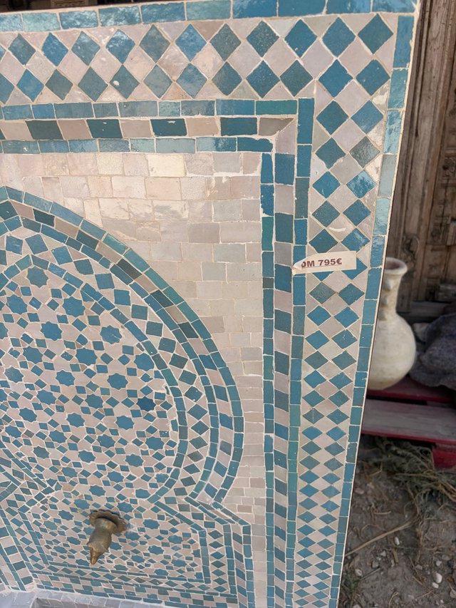 Fuente cerámica Marrackech artesanal mosaico