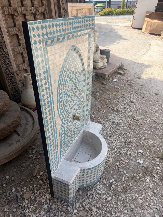 Fuente cerámica Marrackech artesanal mosaico