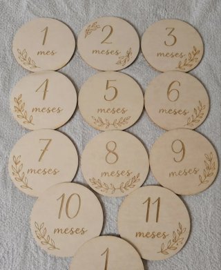 Láminas Cumple Mes Madera (1-12)