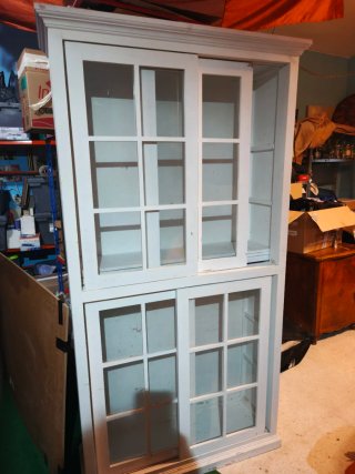 Mueble Estantería Madera y Cristal
