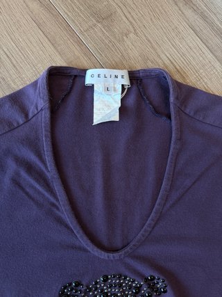 T-shirt Celine Donna L aderente ( Ok M ) Viola