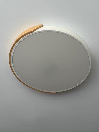 Plafón LED moderno 50cm madera y blanco