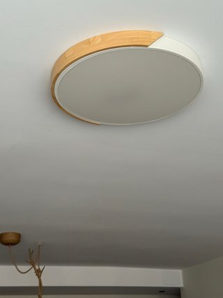 Plafón LED moderno 50cm madera y blanco