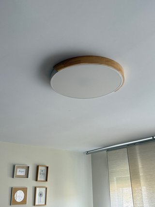 Plafón LED moderno 50cm madera y blanco