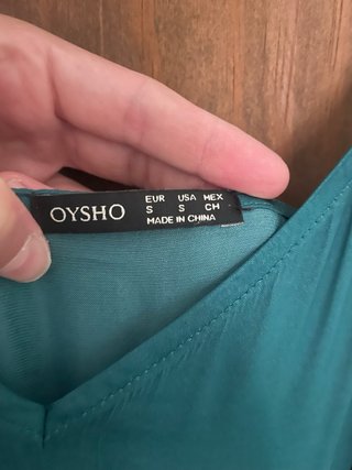 Vestido verde Oysho tirantes midi