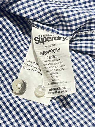 Camisa Superdry Cuadros Azul Talla M