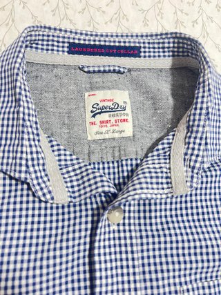Camisa Superdry Cuadros Azul Talla M