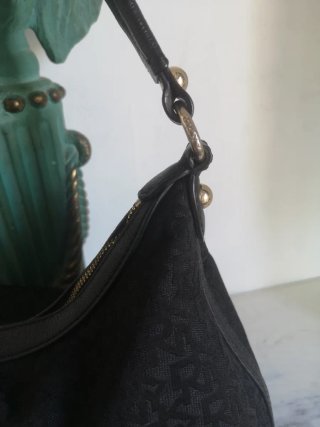 Bolso DKNY Piel Lona Negro Auténtico