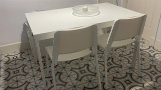 Mesa extensible blanca 75x120cm (hasta 200cm)