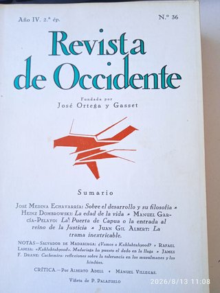 Lote de 9 números "Revista de Occidente"