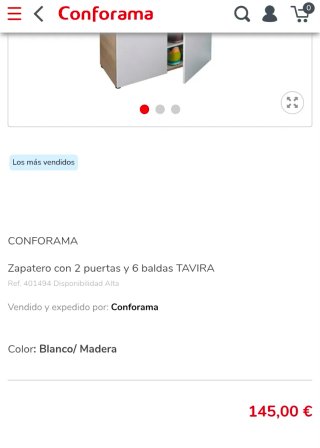 Zapatero 103cm alto x 72cm ancho